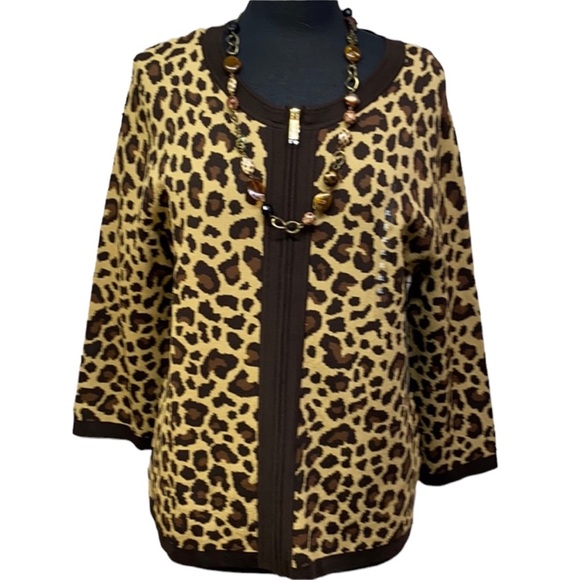 Jones New York Animal Print Sweater - Picture 1 of 3